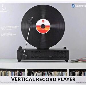 Bass Jaxx Bluetooth Vertical Record Player - Black